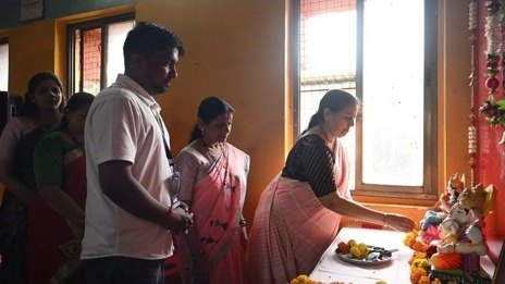 Students and parents at a demonstration