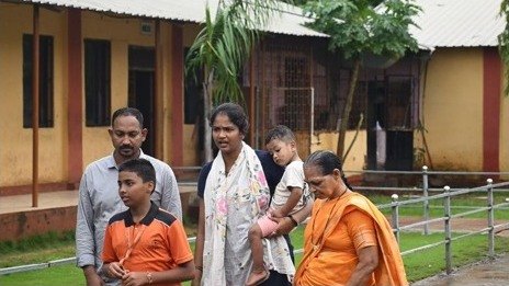 Families together outside the event building