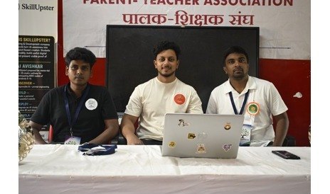 Cadets together at the school entrance during Parents' Day 2026